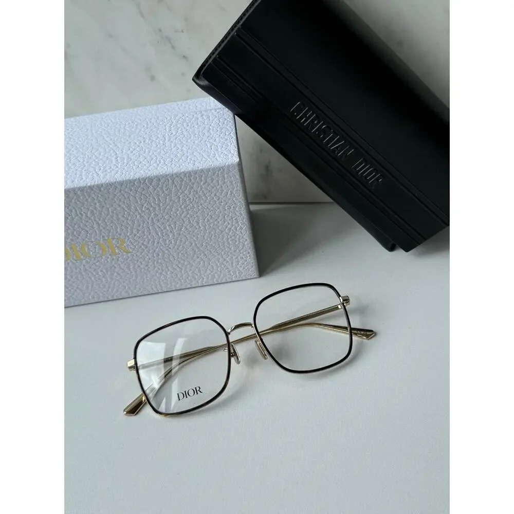 NEW Dior GemDiorO SU Eyeglasses Frames in Gold Brown